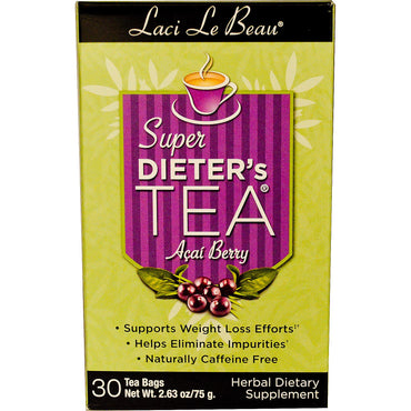 Natrol, Laci Le Beau, Super Dieter's Tea, Acai Berry, Caffeine Free, 30 Tea Bags, 2.63 oz (75 g)