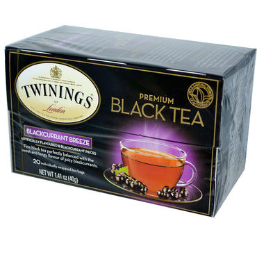 Twinings, Té negro premium, brisa de grosella negra, 20 bolsitas de té, 40 g (1,41 oz)