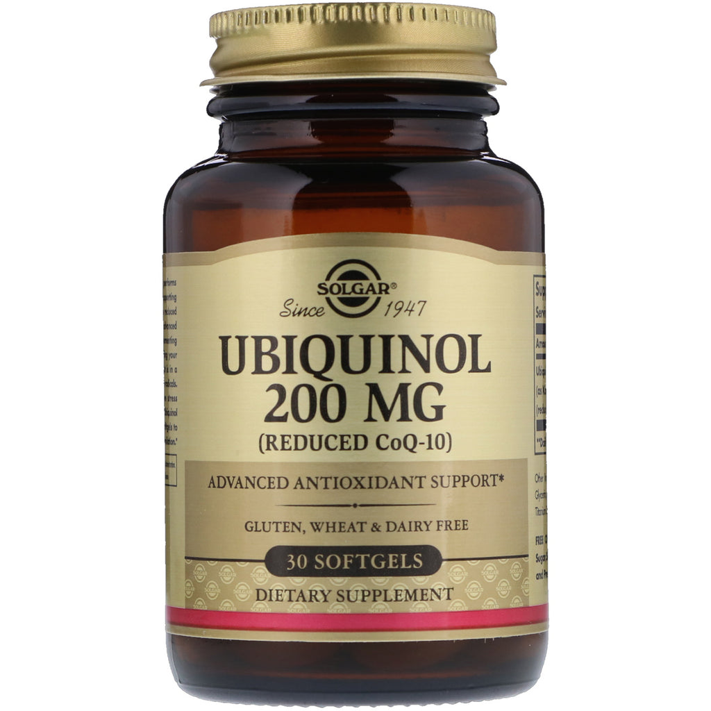 Solgar, Ubichinol (o obniżonej zawartości CoQ10), 200 mg, 30 kapsułek żelowych