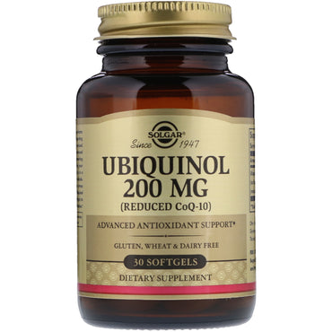 Solgar, Ubiquinol (CoQ10 מופחת), 200 מ"ג, 30 Softgels
