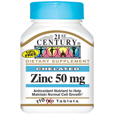 21st Century, Zinco, 50 mg, 110 Comprimidos