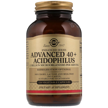 Solgar, Acidophilus avanzado 40+, 120 cápsulas vegetales