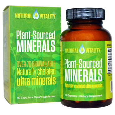 Naturlig vitalitet, plantebaserede mineraler, 60 kapsler