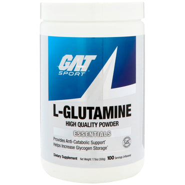 GAT, ل-جلوتامين، بدون نكهة، 17.6 أونصة (500 جم)