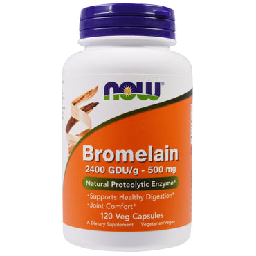 Now Foods, Bromélaïne, 500 mg, 120 capsules végétales