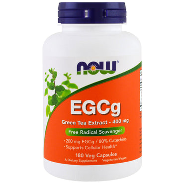 Now Foods, EGCg, extracto de té verde, 400 mg, 180 cápsulas vegetales