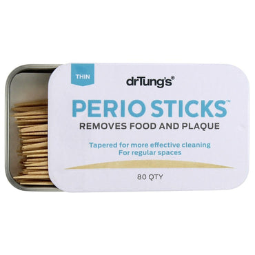 Dr. Tung's, Perio Sticks, dissolvants de plaque, minces, 80 bâtons