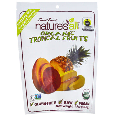 Natierra Nature's All, liofilizado, frutas tropicales, 1,5 oz (42,5 g)