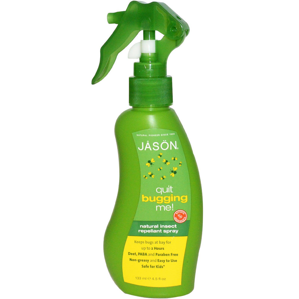 Jason Natural, Quit Bugging Me!, Spray natural împotriva insectelor, 4,5 fl oz (133 ml)