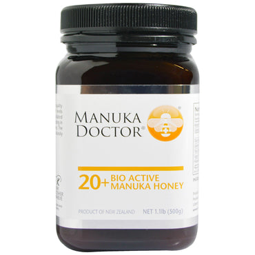 Manuka Doctor, 20가지 이상의 바이오 액티브 마누카 꿀, 500g(1.1lb)