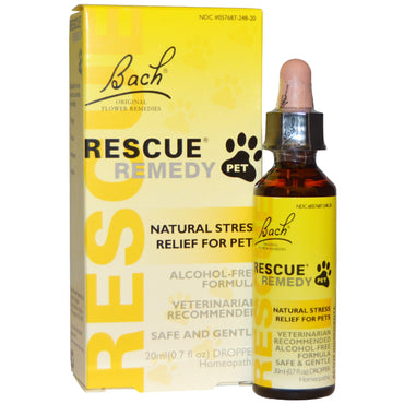 Bach, Remèdes floraux originaux, Rescue Remedy Pet, 0,7 fl oz (20 ml)