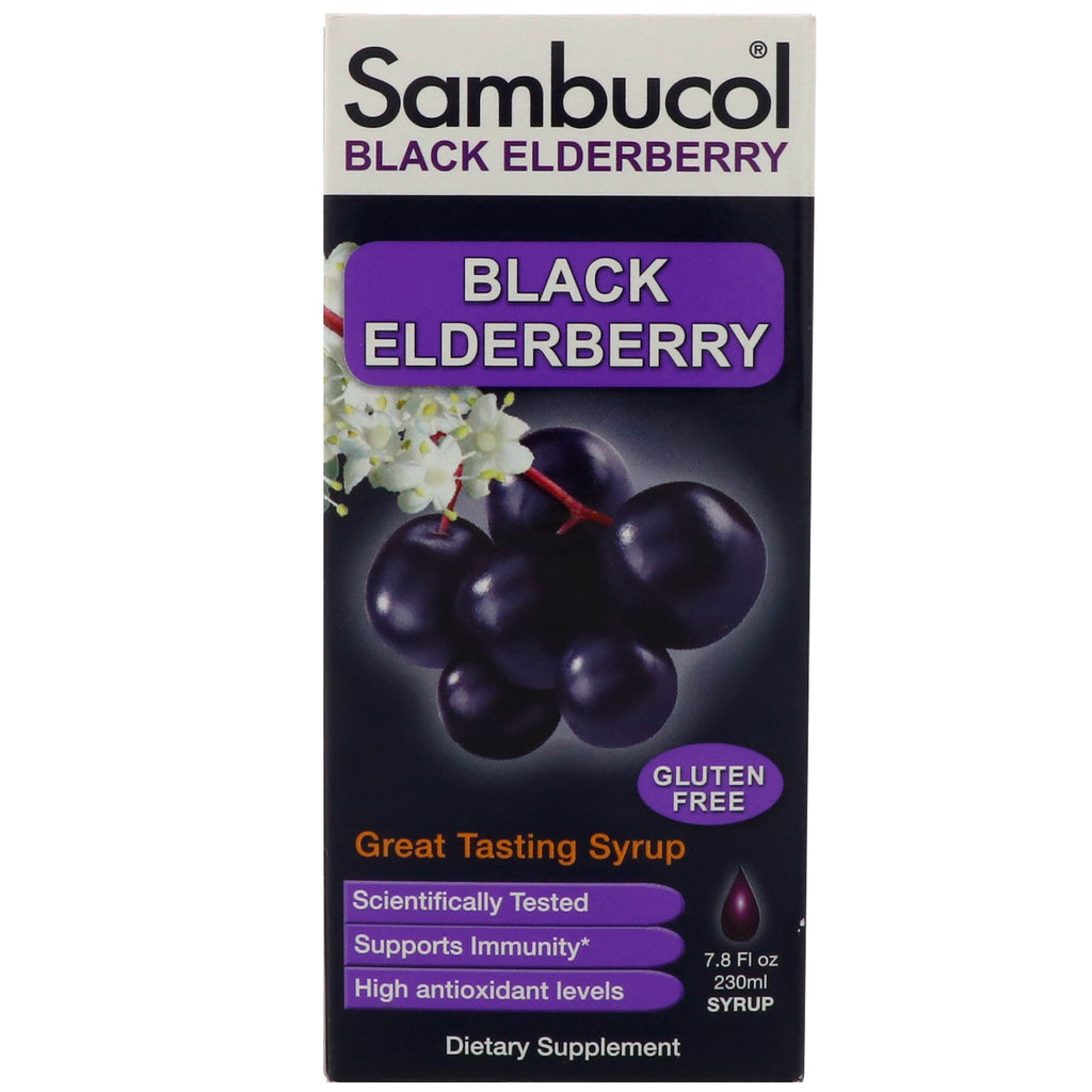Sambucol, شراب البلسان الأسود، التركيبة الأصلية، 7.8 أونصة سائلة (230 مل)