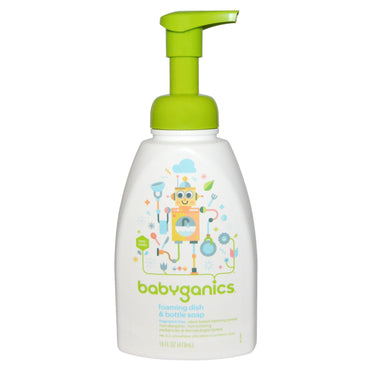 BabyGanics, skummende oppvask- og flaskesåpe, parfymefri, 16 fl oz (473 ml)