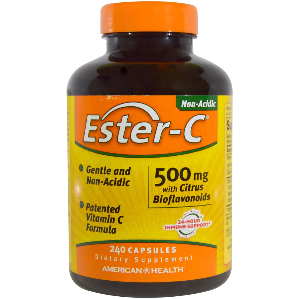 American Health, Ester-C, 500 מ"ג עם הדרים ביופלבונואידים, 240 כמוסות