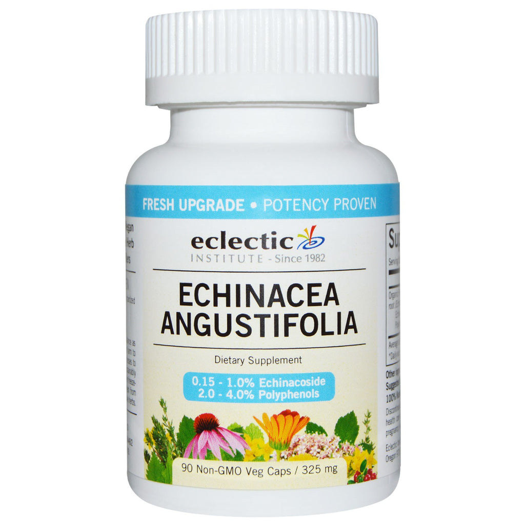Eclectic Institute, Echinacea Angustifolia, 325 mg, 90 비 GMO 식물성 캡슐