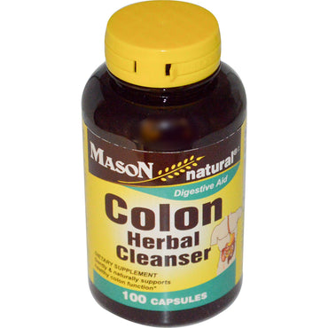 Mason natural, limpiador herbal de colon, 100 cápsulas