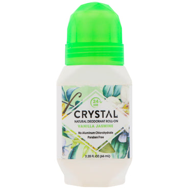 Crystal Body Deodorant, Desodorante Natural Roll-On, Baunilha e Jasmim, 66 ml (2,25 fl oz)
