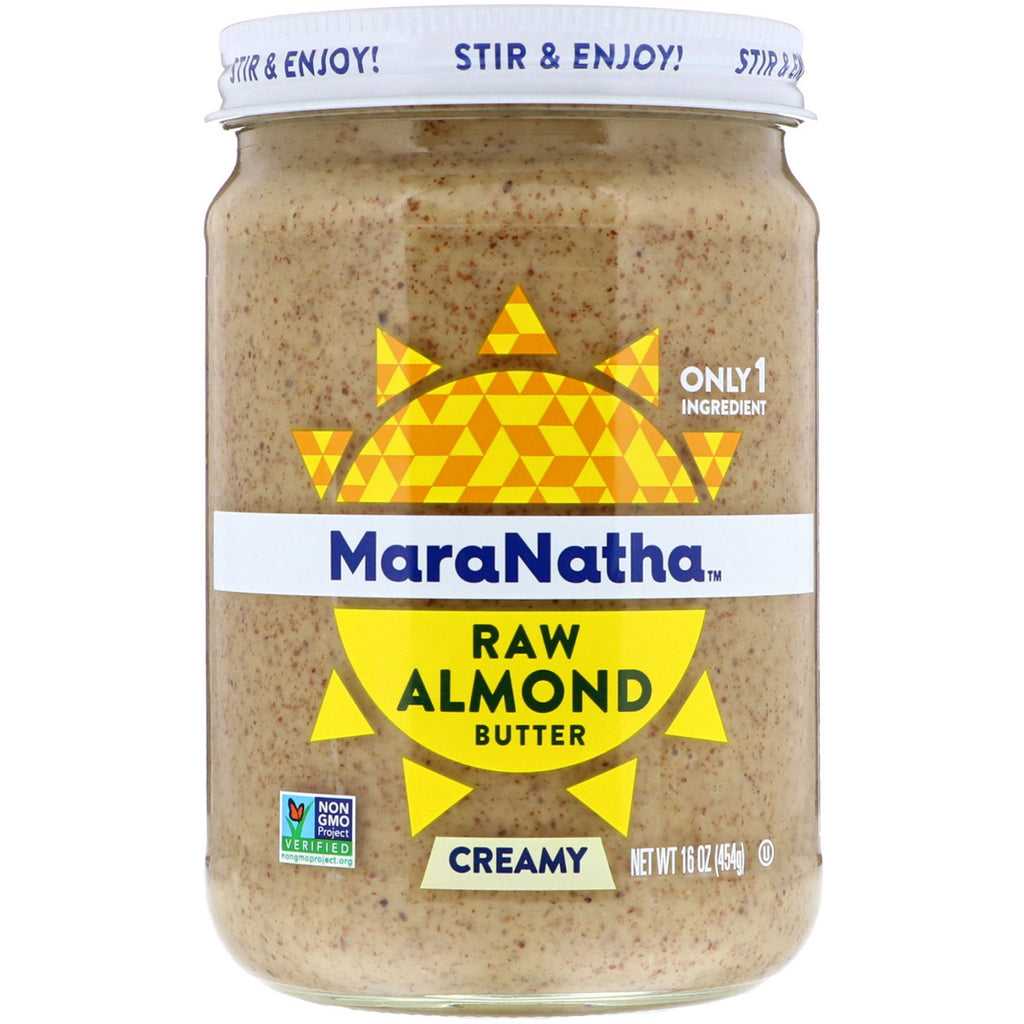 MaraNatha, Surowe masło migdałowe, kremowe, 16 uncji (454 g)