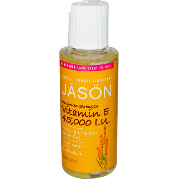 Jason Natural, Aceite natural puro para la piel, vitamina E de máxima potencia, 45 000 UI, 2 fl oz (59 ml)