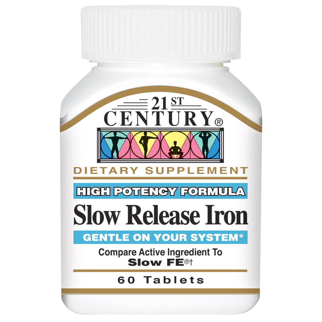 21st century, slow release jern, 60 tabletter