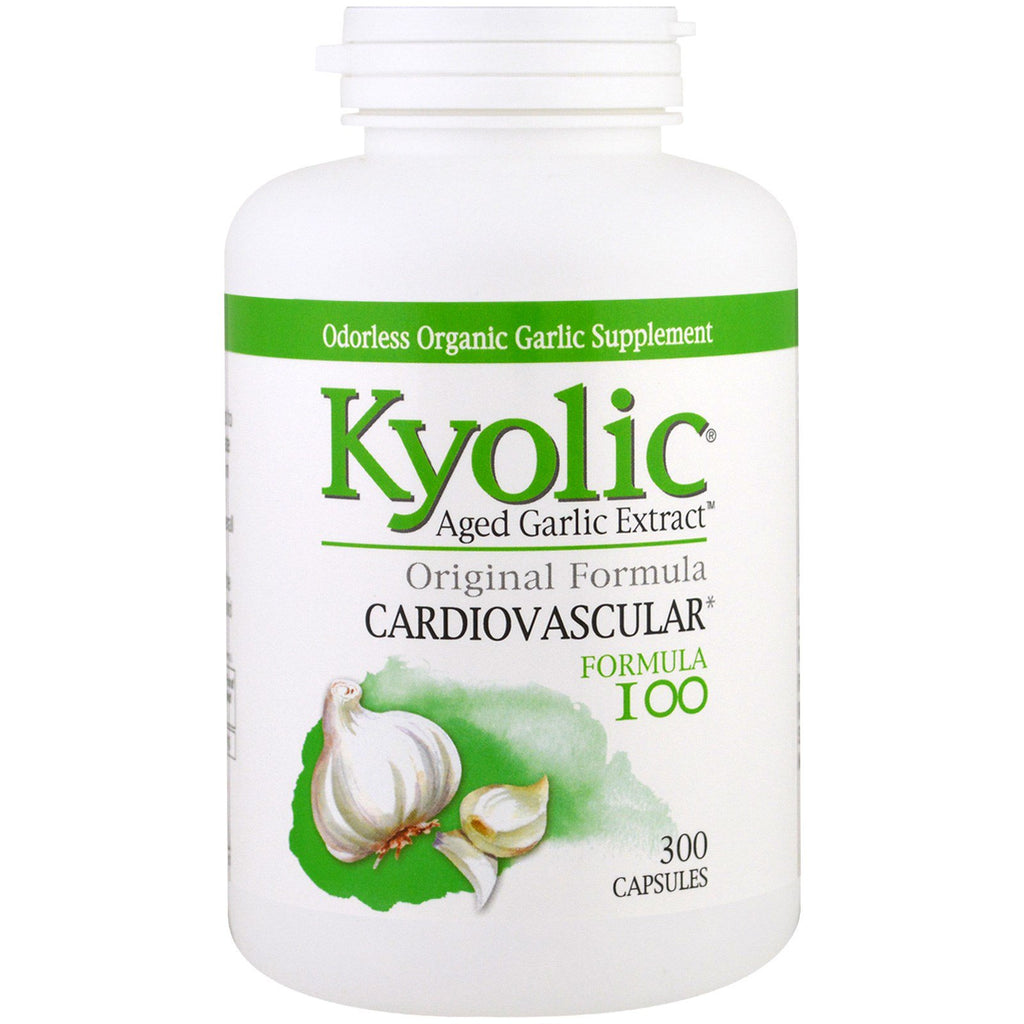 Wakunaga - kyolic, oud knoflookextract, cardiovasculair, formule 100, 300 capsules