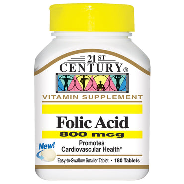 21st Century, Folic Acid, 800 mcg, 180 Tablets