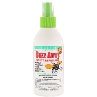 Quantum Health, Buzz Away, Insect Repellent, Citronella Spray, 6 fl oz (180 ml)