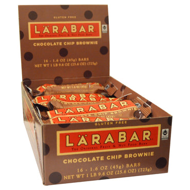 Larabar, Brownie com Pepitas de Chocolate, 16 Barras, 45 g (1,6 oz) Cada