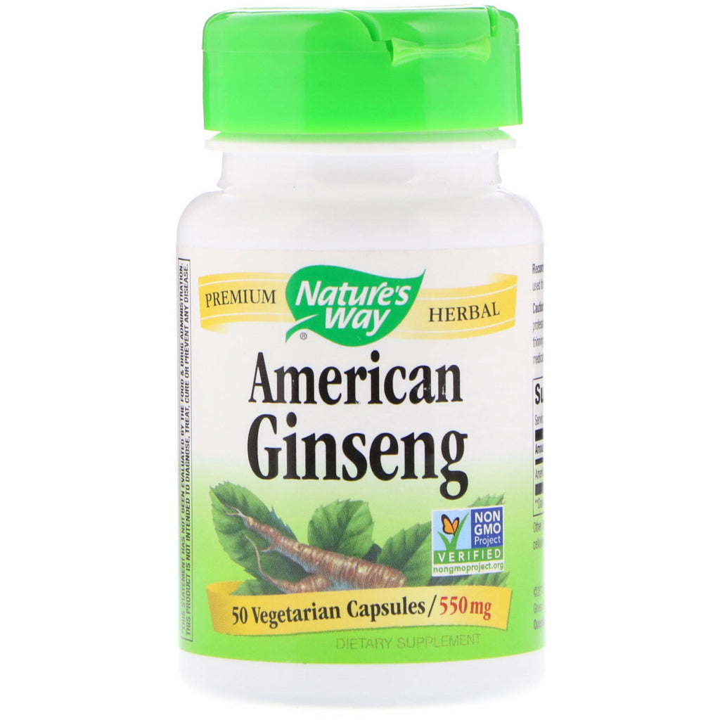 Nature's Way, Ginseng american, 550 mg, 50 capsule vegetariene