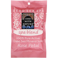 One with Nature, Dead Sea Spa, Mineral Salts, Spa Blend, Rose Petal, 2.5 oz (70 g)