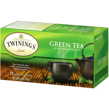 Twinings, شاي أخضر، 25 كيس شاي، 1.76 أونصة (50 جم)
