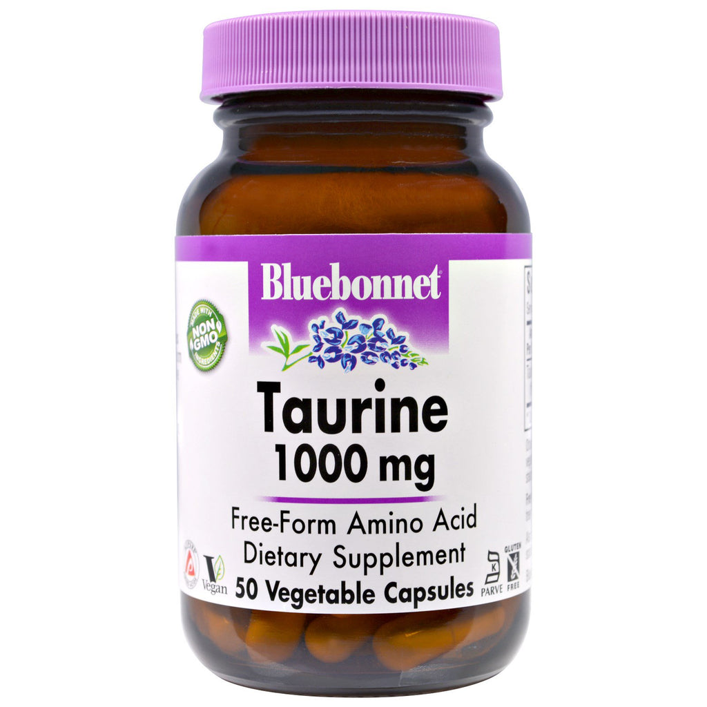 Bluebonnet Nutrition, Taurina, 1.000 mg, 50 Cápsulas Vegetais
