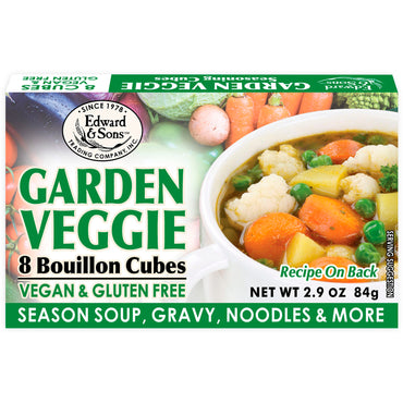 Edward & Sons, légumes du jardin, cubes de bouillon, 8 cubes