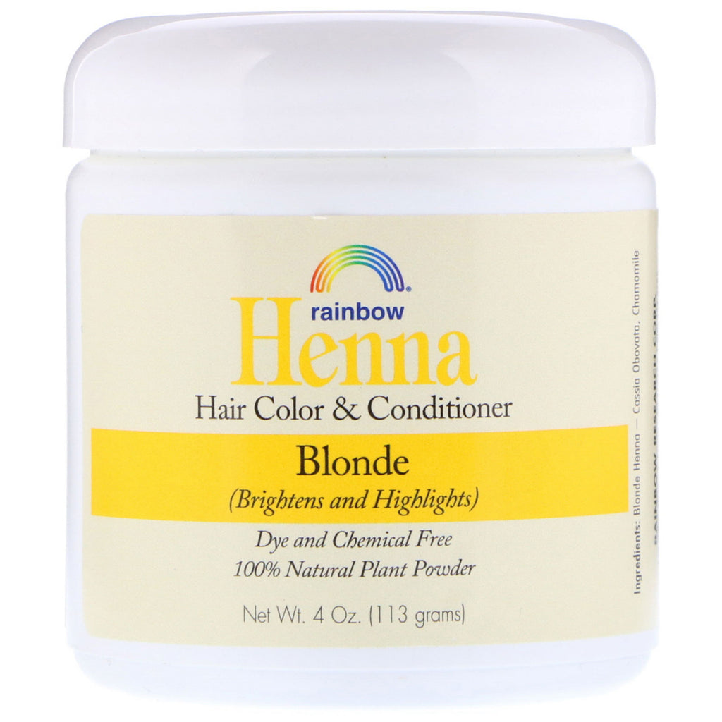 Rainbow Research, Henna, haarkleur en conditioner, blond, 4 oz (113 g)