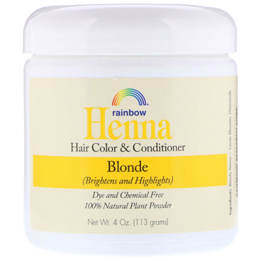 Rainbow Research, Henna, hårfärg och balsam, blond, 4 oz (113 g)