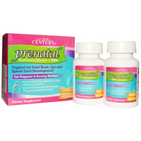 21st Century, Multivitamina/mineral prenatal + DHA, 2 frascos, 60 tabletas/60 cápsulas blandas