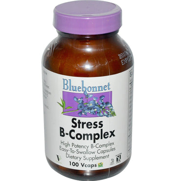 Nutrição Bluebonnet, complexo B de estresse, 100 cápsulas vegetais