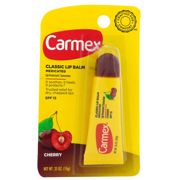 Carmex, protetor labial clássico, cereja, FPS 15, 10 g (0,35 oz)
