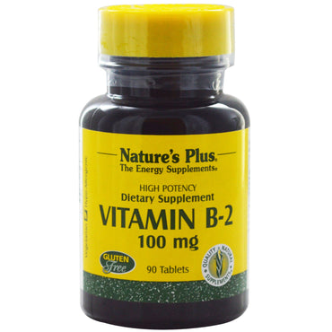Nature's Plus, vitamin B-2, 100 mg, 90 tabletter