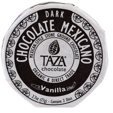 Taza chokolade, chokolade mexicano, vanilje, 2 skiver