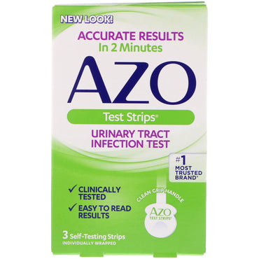 Azo, bandelettes de test d'infection des voies urinaires, 3 bandelettes d'autotest