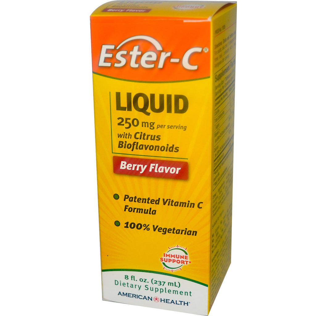 American Health, Ester-C Liquid, med sitrusbioflavonoider, bærsmak, 8 fl oz (237 ml)