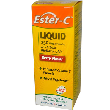 American Health, Ester-C Liquid, with Citrus Bioflavonoids, Berry Flavor, 8 fl oz (237 ml)