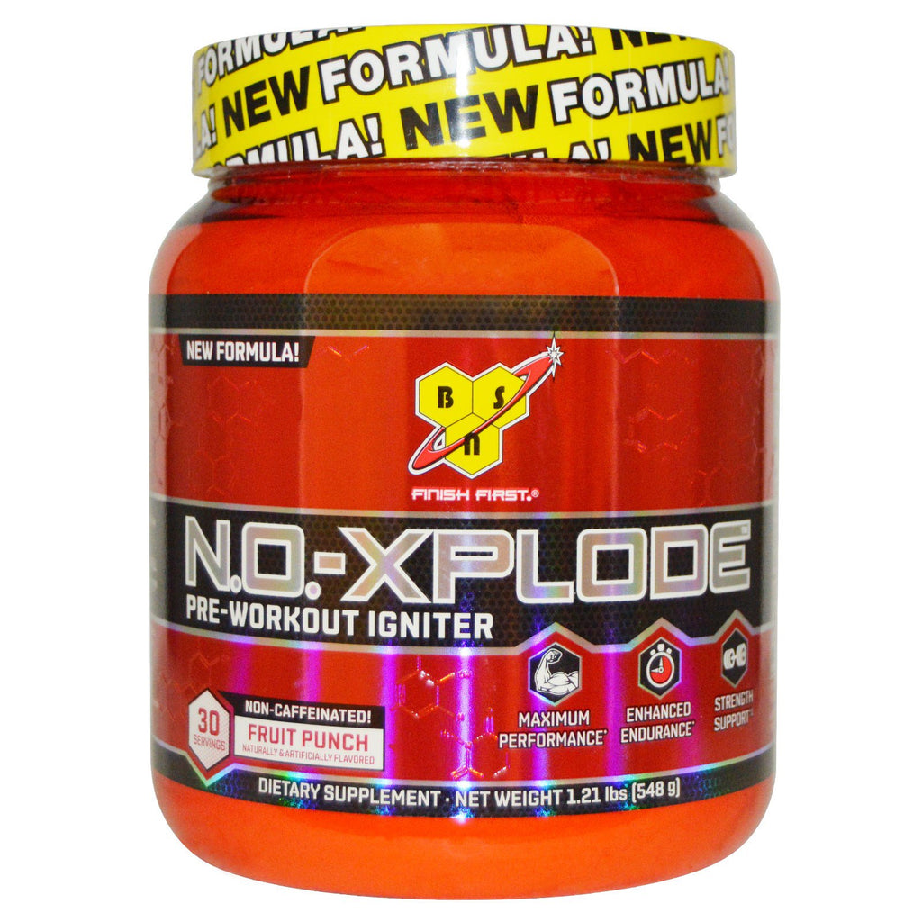 BSN, NO-Xplode, Pre-Workout Igniter, Koffeinfri, Frugt Punch, 1,21 lbs (548 g)