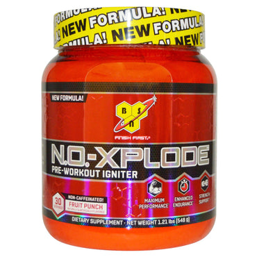 BSN, N.O.-Xplode, Pre-Workout Igniter, Non-Caffeinated, Fruit Punch, 1.21 lbs (548 g)
