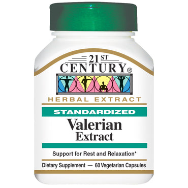 21st Century, Valerian Extract, Standardized, 60 Veggie Caps