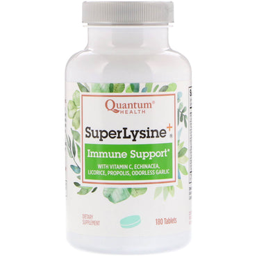 Saúde quântica, super lisina +, suporte imunológico, 180 comprimidos