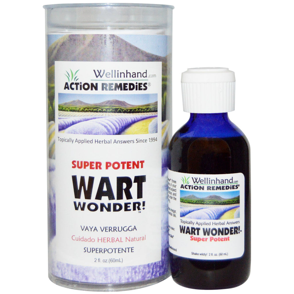 Wellinhand Action Remedies, סופר חזק, Wart Wonder!, 2 fl oz (60 מ"ל)