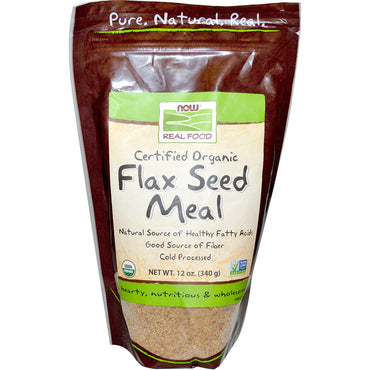 Now Foods, Real Food, Certified , Flax Seed Meal, 12 oz (340 g)