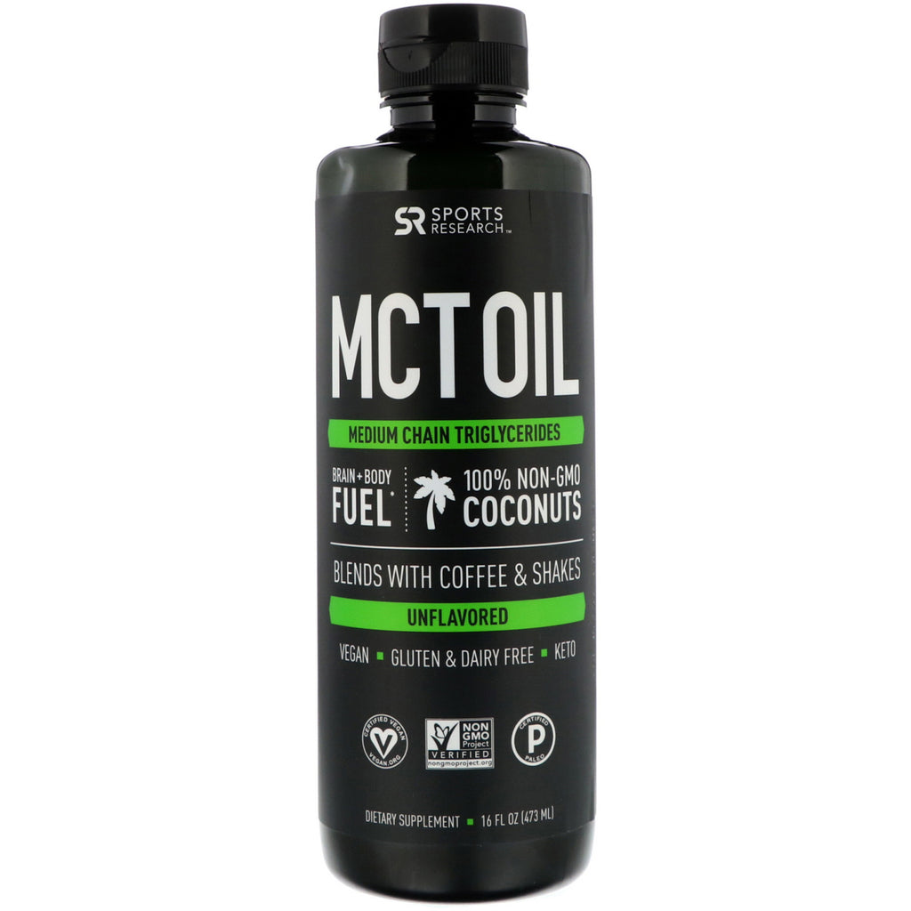 Ricerca sportiva, olio MCT, non aromatizzato, 16 fl oz (473 ml)